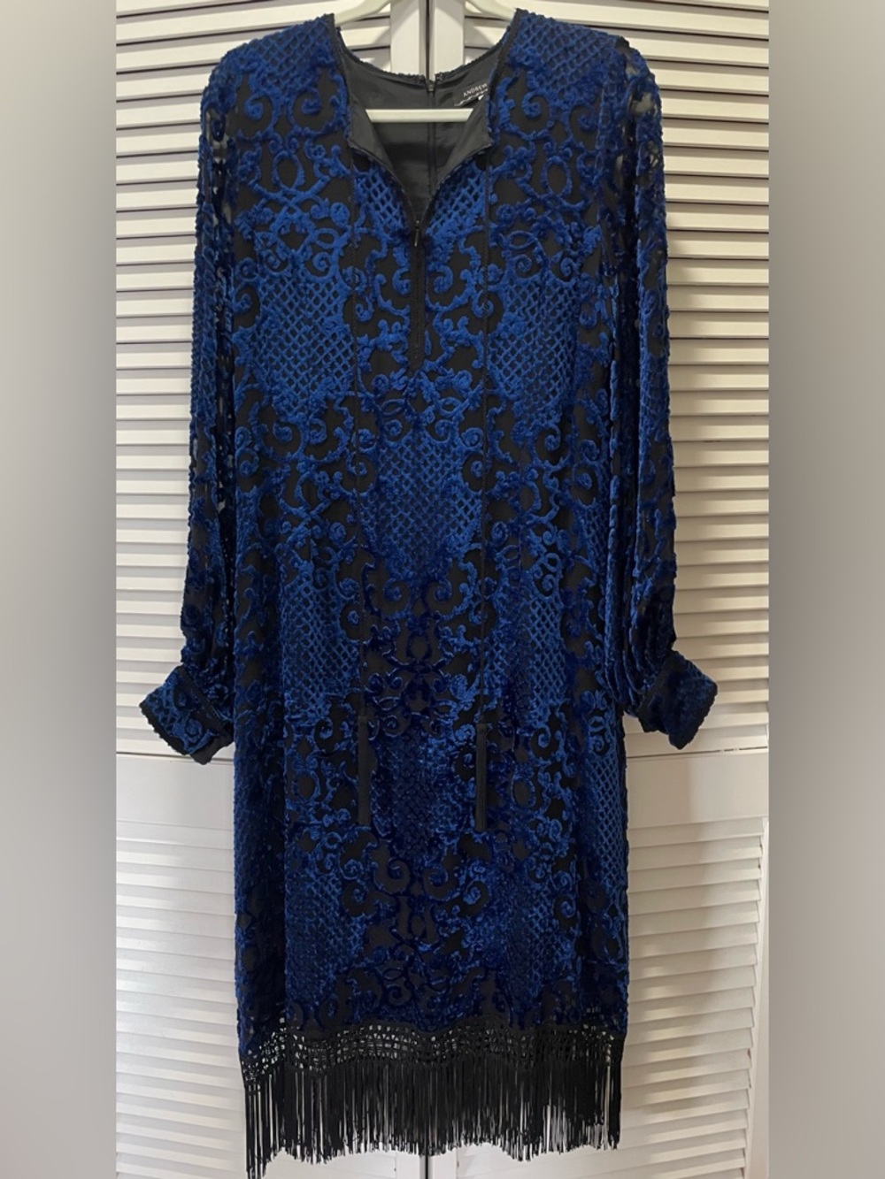 Blue Velvet Burnout Dress